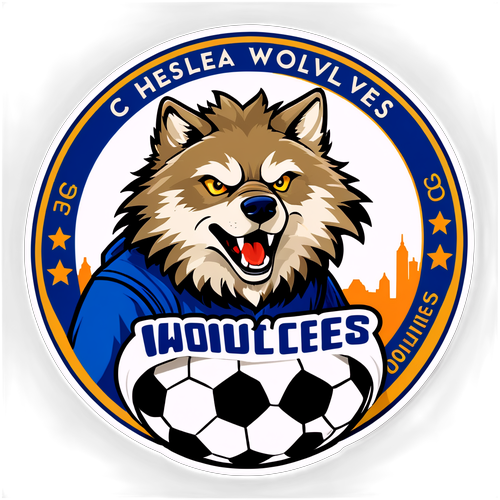 Sjov klistermærke for Chelsea Wolves