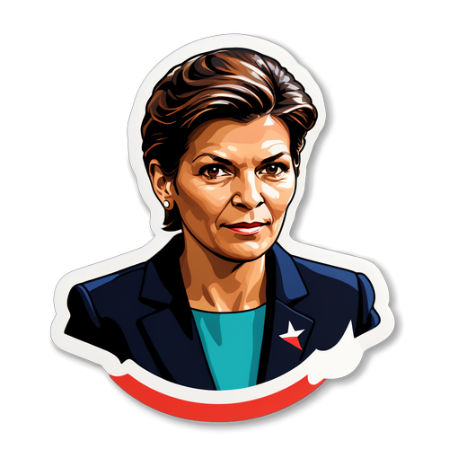 Kreativer Sticker von Sahra Wagenknecht mit einem Zitat, das ihre politischen Ansichten widerspiegelt