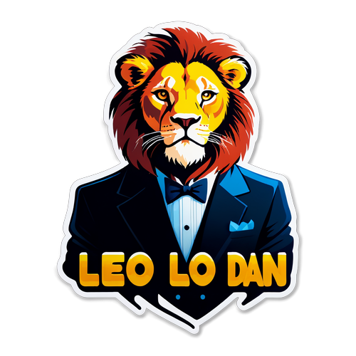 Sticker con la imagen de Leo Dan sobre un fondo musical, con la frase "Legendario Leo Dan."