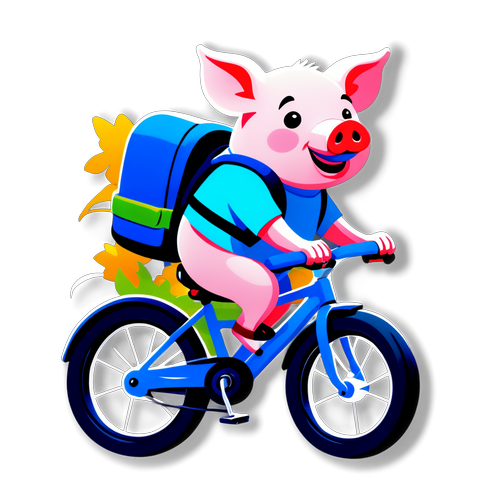 骑自行车的小猪