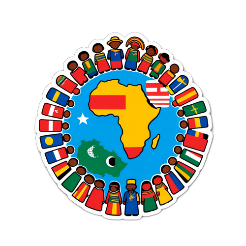 Kıtanın Kültür ve Birliğini Temsil Eden Renkli Figürler Stickerı