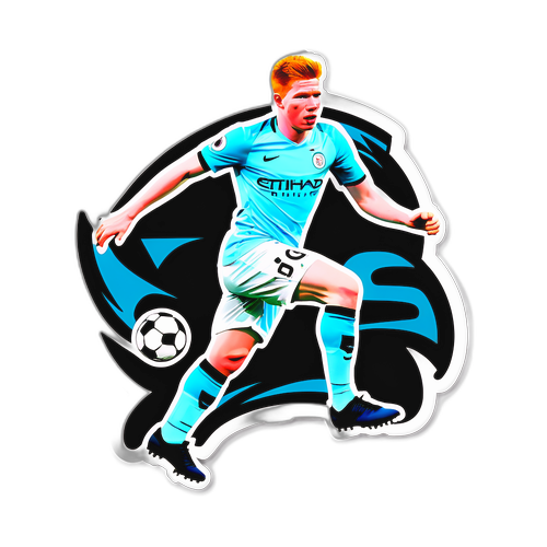 Sticker van Kevin De Bruyne in een dynamische voetbalpose