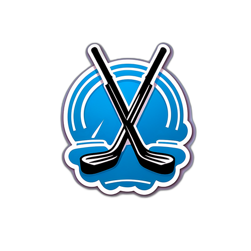 Minimalist Hockey Stick and Puck Sticker