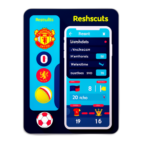 Стикер с изображением футбольных матчей и функций сайта Flashscore