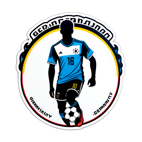 Aufkleber Silhouette eines Fußballspielers mit 'Deutschland'