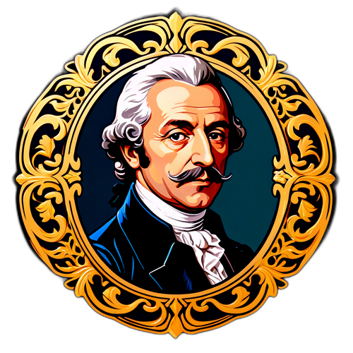 Elegante sticker met portret van Pierre Arditi