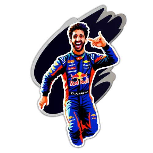 Daniel Ricciardo dalam Aksi! Stiker Sporty F1 yang Memacu Adrenalin!