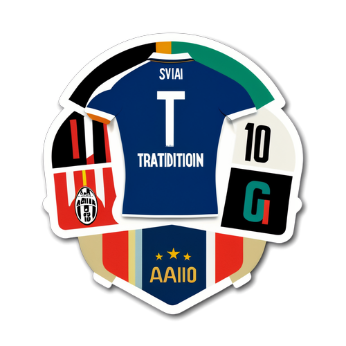 Adesivo in Stile Vintage delle Iconiche Maglie di Serie A