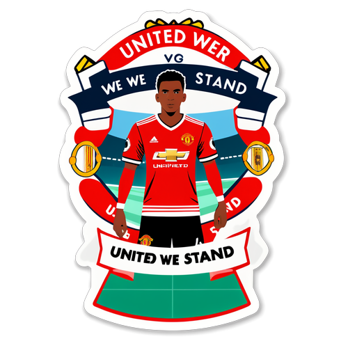 Stiker Bertema Manchester United dengan Pesan 'United We Stand'