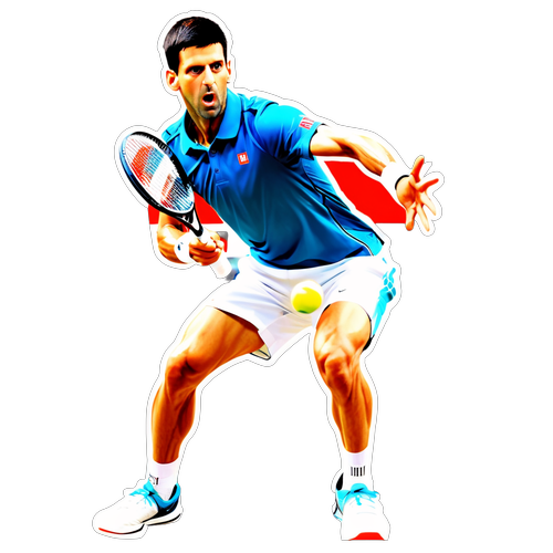 Intensive Tennis-Action mit Novak Djokovic