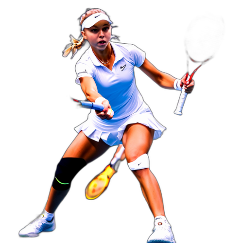 Adriana Anisimova în acțiune pe terenul de tenis