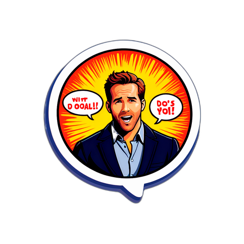 Humoros Ryan Reynolds karakter sticker