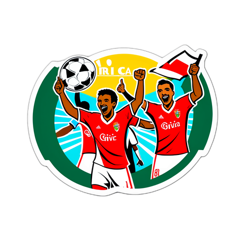 Веселий наліпка фанатів, які святкують перемогу у матчі "Ріо Аве – Бенфіка"