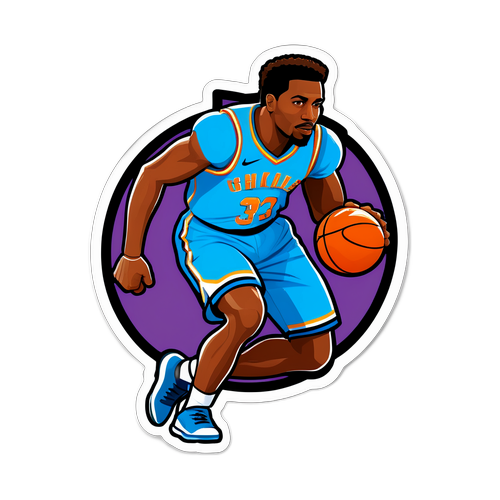 Adesivo de Basquete Charles Johnson