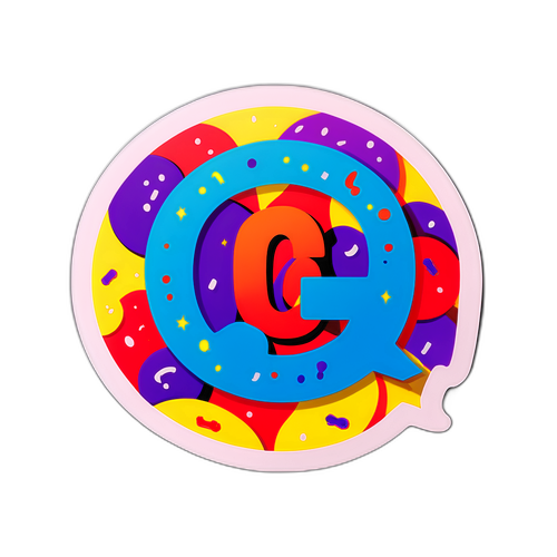 クイズノックのロゴとカラフルなクイズの疑問符が特徴の楽しいステッカー