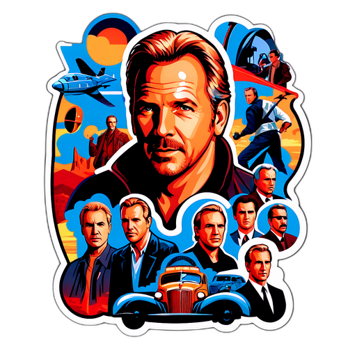 En illustration av Kevin Costner i en filmroll