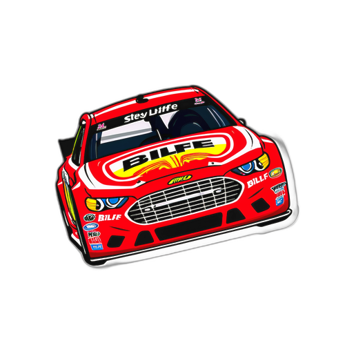 Greg Biffle stylizovaný s pohybovým efektem při závodění na trati