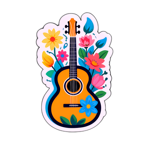 Design Elegante con Fiori e Note Musicali