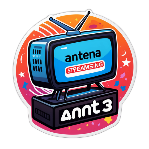 Sticker de promovare a transmisiei live pe Antena 3