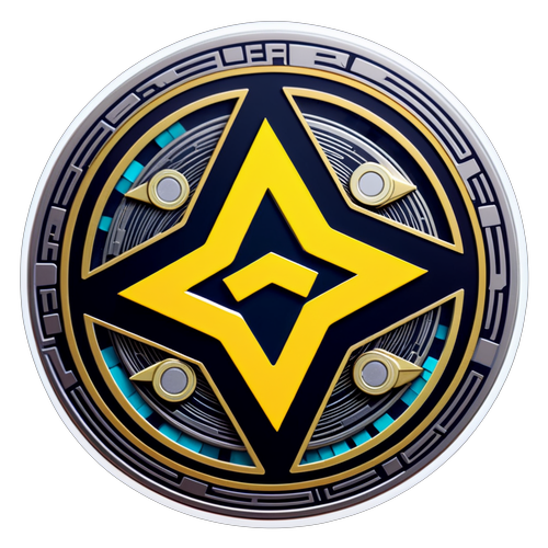 Stiker Logo Binance dengan Estetika Cryptocurrency Modern