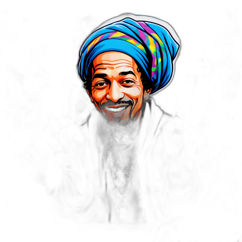 Portrait de Ghali en geste de paix