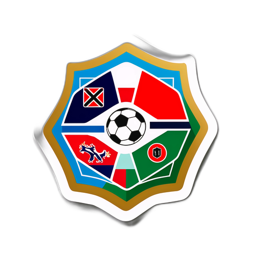 Adesiv geometric pentru meciurile de fotbal între Italia și Norvegia