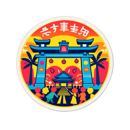 順天堂大学祭の活気ある雰囲気を表現したステッカー