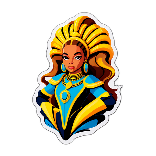 Σχεδίαση αυτοκόλλητου με τη φιγούρα του Βέι, με έντονα χρώματα και στυλ