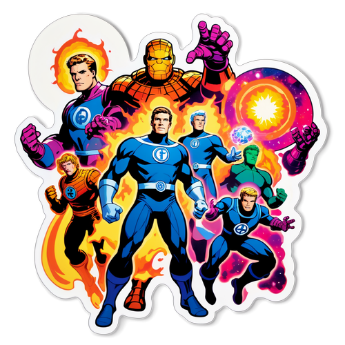 Sticker Epik Fantastic Four dan Galactus