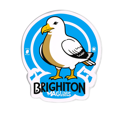 Sticker ya Seagull ya Brighton ikisherehekea