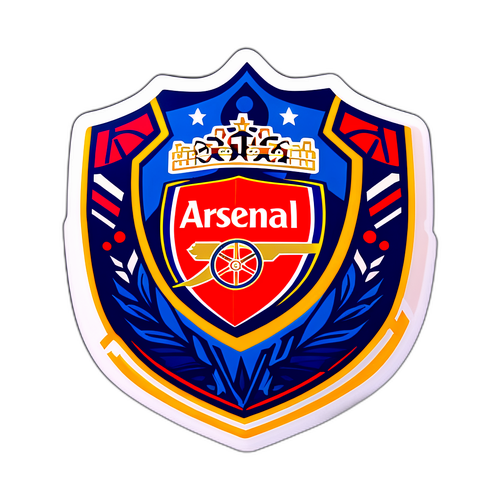 Návrh samolepky s emblémem Arsenalu a stylizovaným logem Atlétika Madrid