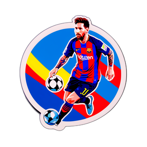 Autocolant Messi în acțiune