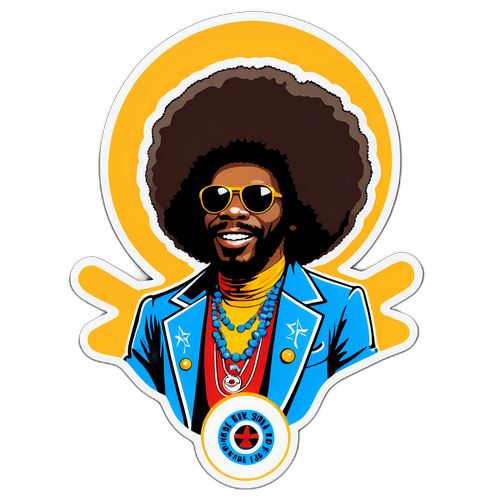 Diseño de una calcomanía que representa a Sly Stone