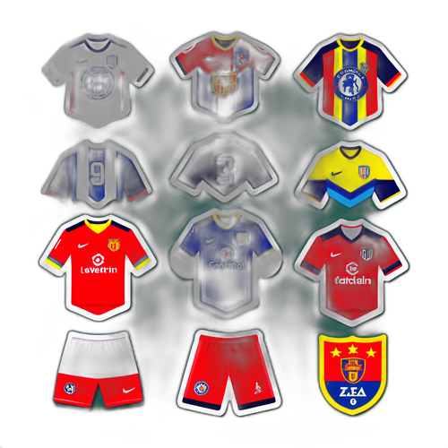 Футбольные прогнозы: комбинированные элементы футбольных форм с яркими цветами и логотипами команд