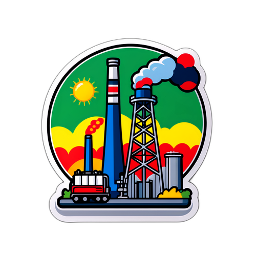 Zakład energetyczny z symbolem 'porażka'