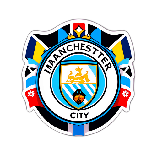 Wiedźma Manchester City z paraphernalią kibicowską