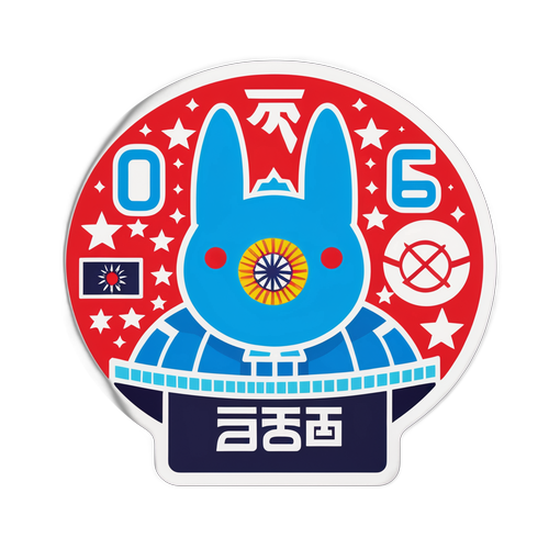 2025年福岡選挙の未来的デザインステッカー