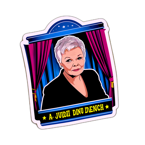 Teatralt klistermärke av Judi Dench