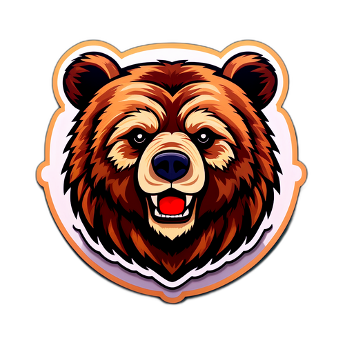 Ілюстрація брянської символіки: ведмідь, дерев'яні традиційні елементи та сучасний стиль