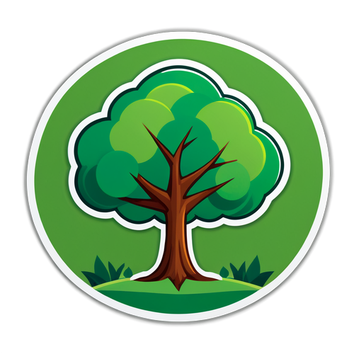 Ağaç ve Doğa Sürdürülebilirlik Sticker Tasarımı
