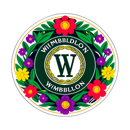 Representasi Artistik Logo Wimbledon dengan Elemen Bunga