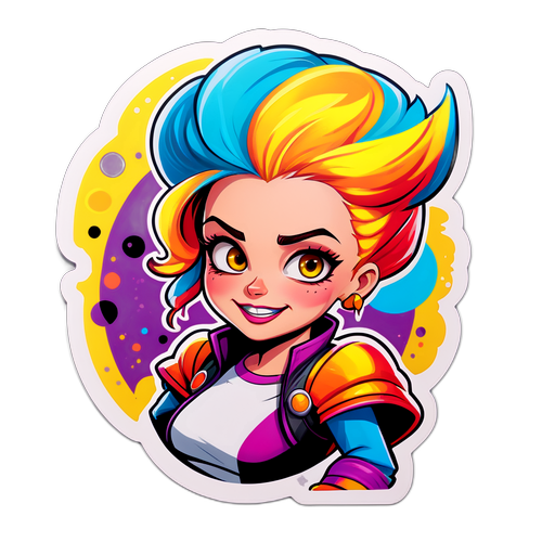 Kolorowy Sticker w Stylu Komiksowym