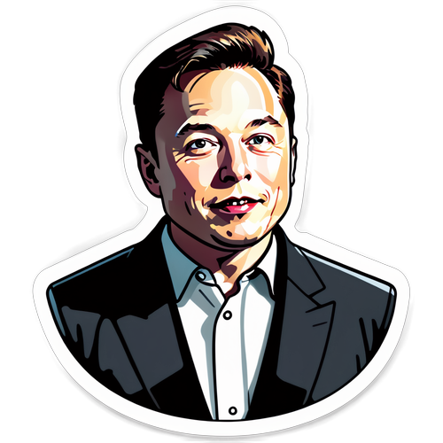 Esquisses d'Elon Musk entouré de sa société Tesla, mettant en avant les voitures électriques