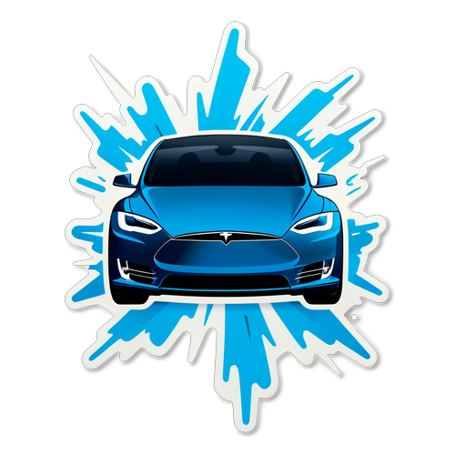 Kraftfuld Innovation: Sticker Ideen med Tesla Bil og Lyn, Du Ikke Møder Nogen Anden Sted!