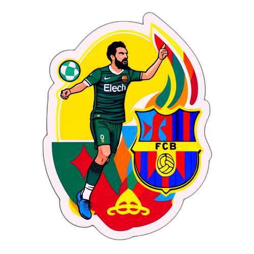 Креативна наклейка з епічним матчем Ельче та Барселони
