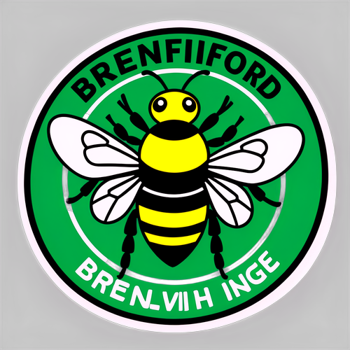 Stiker Emblem Lebah Brentford di Lapangan Sepak Bola