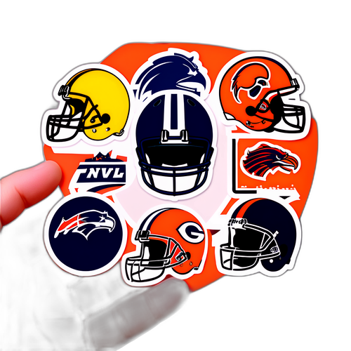 Nhãn dán NFL với hình ảnh các đội bóng và cầu thủ nổi bật