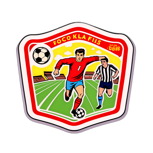 Un sticker vintage inspirat de filmele scurte faimoase legate de fotbal