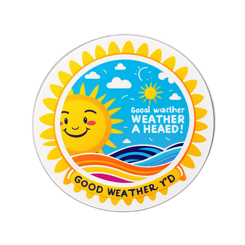 Nakakatawang Sticker ng Araw na may Mensahe