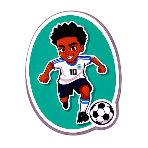 Stiker Playful Nico Williams Men dribbling Bola Sepak
